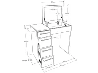 Sminkasztal méretrajz